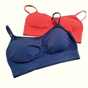 Jockey Set of Two Medium Sportsbras, 1 Red and 1 Navy.